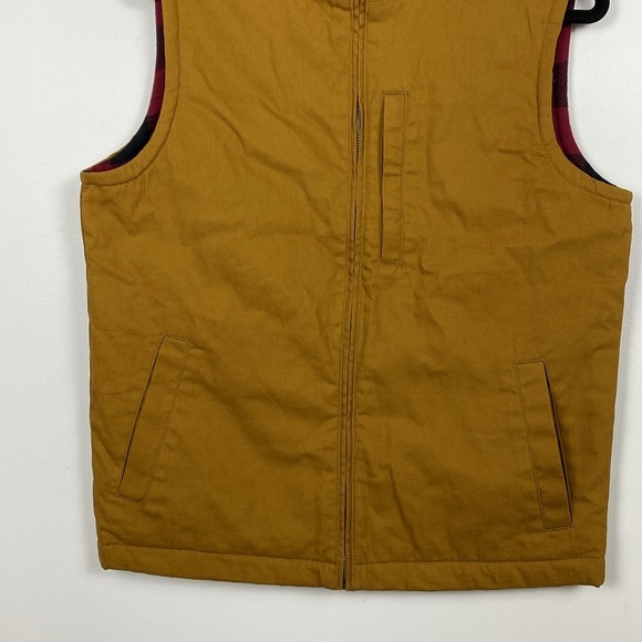 Tailor Vintage Quilted Flannel Lined Full Zip Vest Bronze Brown size small - Picture 6 of 13